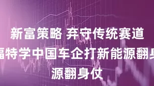 新富策略 弃守传统赛道，福特学中国车企打新能源翻身仗